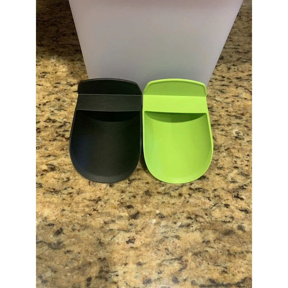 3 Tupperware Oval Modular Mates  (2) 1614, (1) 1613 Red Lids & 2 Rocker Scoops